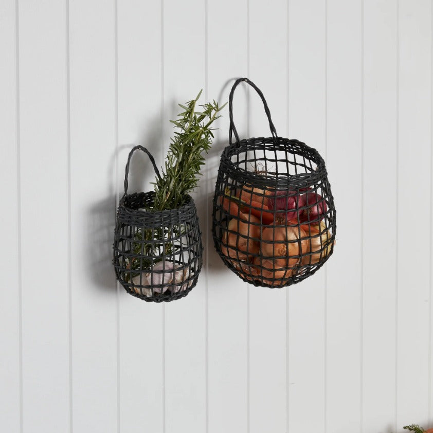 Handwoven Natural Storage Baskets with Handles Acalora