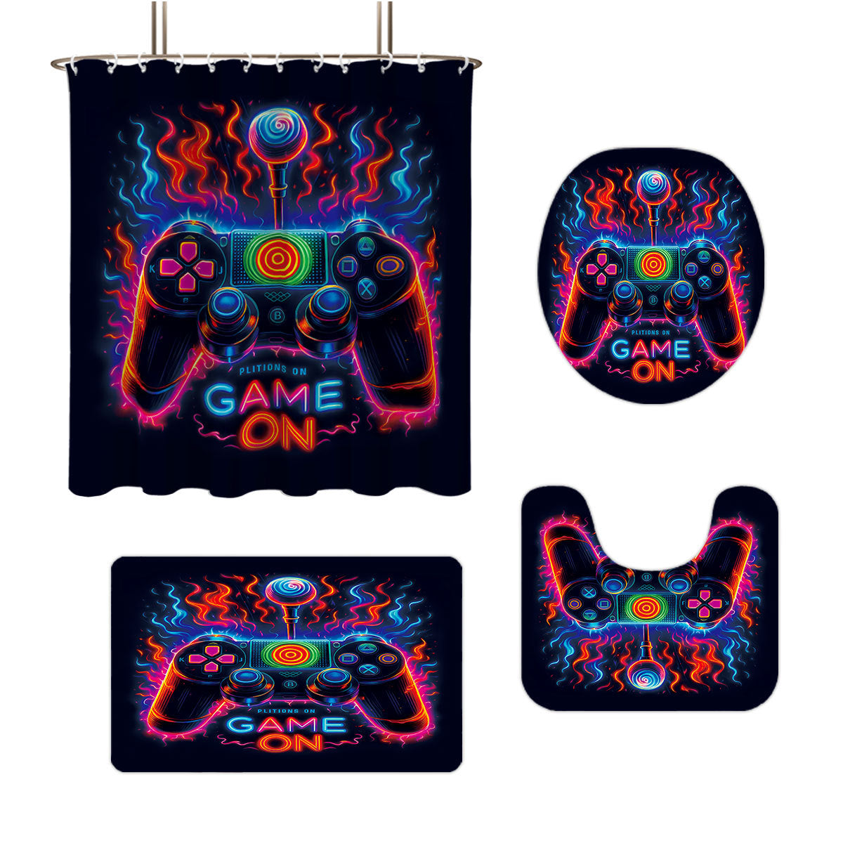 Digital Dragonfly-Themed Bathroom Set