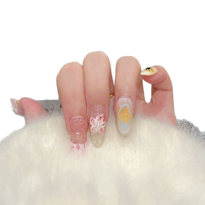 Artistic Floral Press-On Nail Art Set Acalora