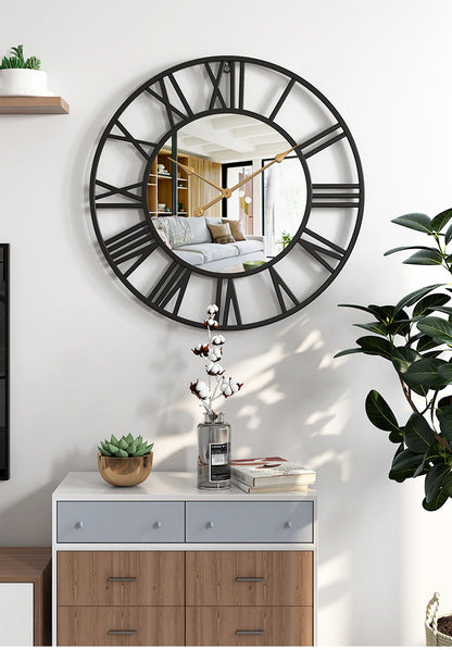 Skanto | Metal Vintage Large Wall Clock with Mirror 39cm
