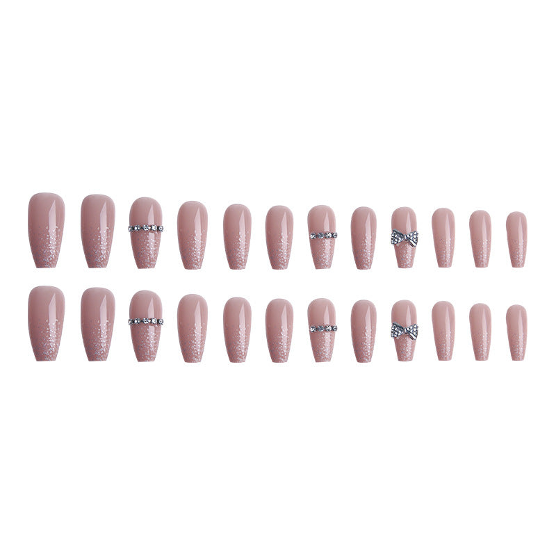 Glamorous artificial nails with sparkling rhinestone and glitter elements Acalora
