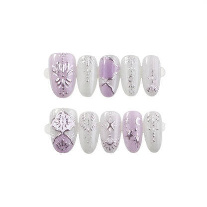Decorative Metallic Press-On Nail Art Set Acalora