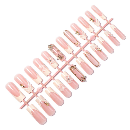 Artistic 3D Floral Press-On Nail Art Set Acalora
