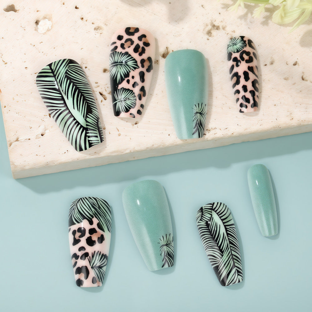Creative artificial nails with tropical and animal design Acalora