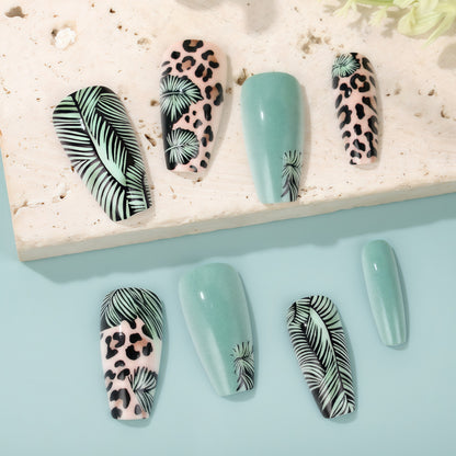 Creative artificial nails with tropical and animal design Acalora