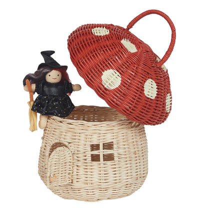 Fun Mushroom-Shaped Woven Storage Basket Acalora