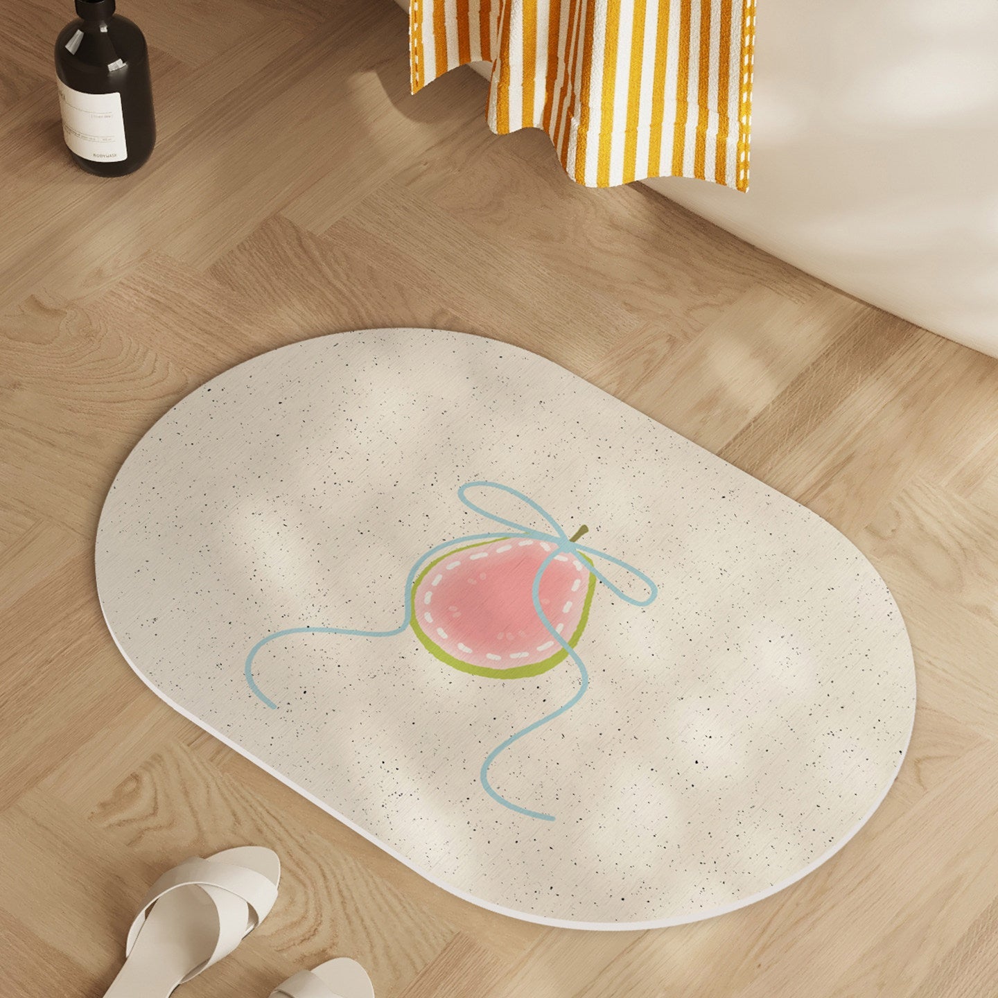 Playful Lemon-Themed Bath Mat