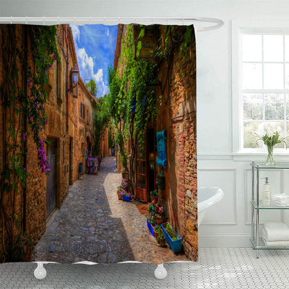 Floral Lane-Inspired Shower Curtain
