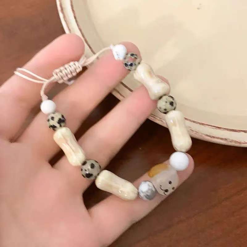 Cute Dog Bone Bead Bracelet Acalora