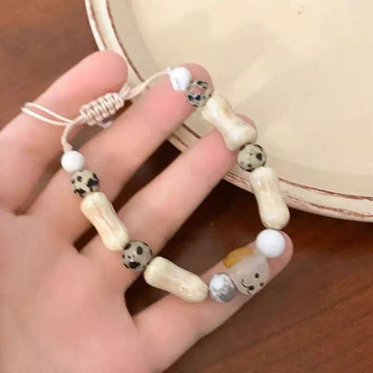 Cute Dog Bone Bead Bracelet Acalora