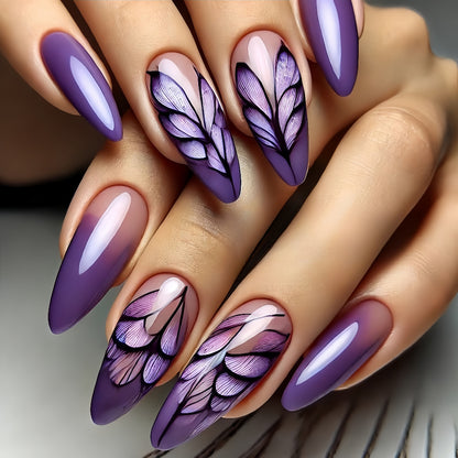 Artificial nails with an elegant floral pattern Acalora