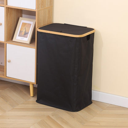 Stylish laundry basket with wooden lid Acalora