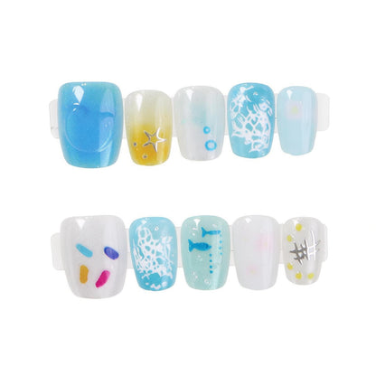 Coastal-Inspired Press-On Nail Art Kit Acalora