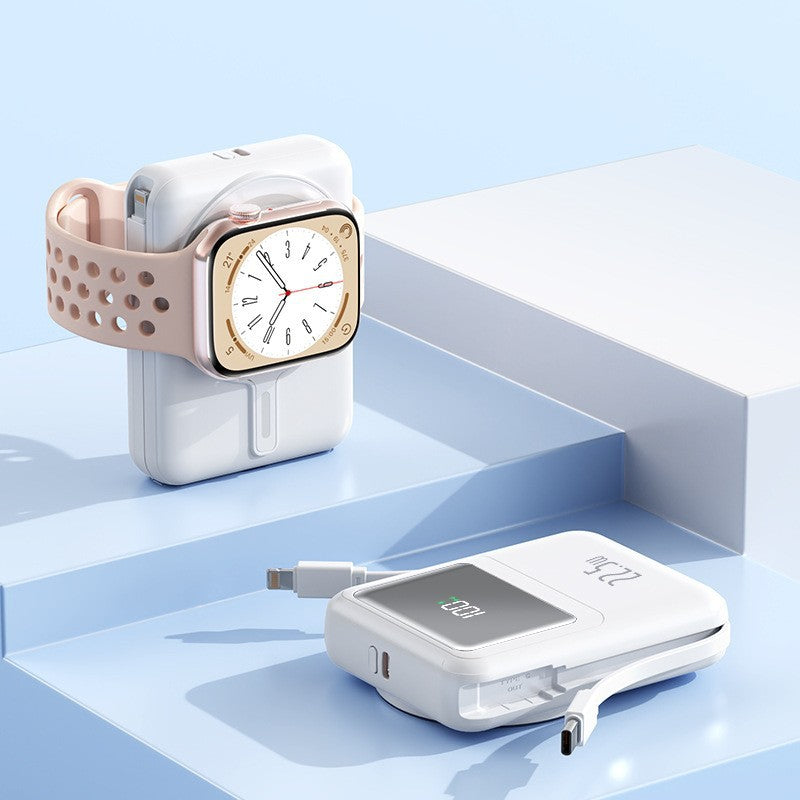 Portable power bank with integrated Apple Watch mounting mechanism and fast charging function Bowlift