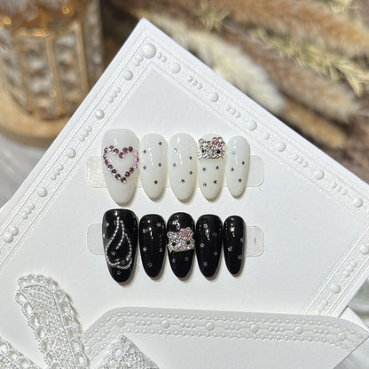 Elegant Starry Night Art Press-On Nail Set Acalora