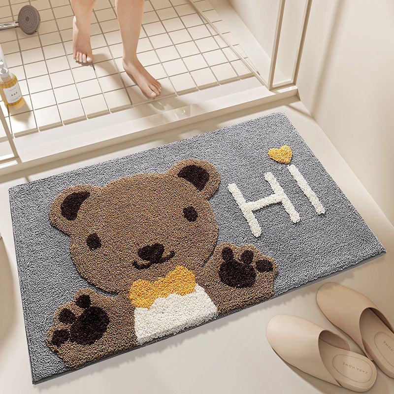 Cute Cartoon Bunny-Themed Bath Mat