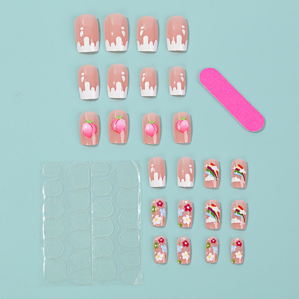 Artificial nails with cheerful flower designs Acalora