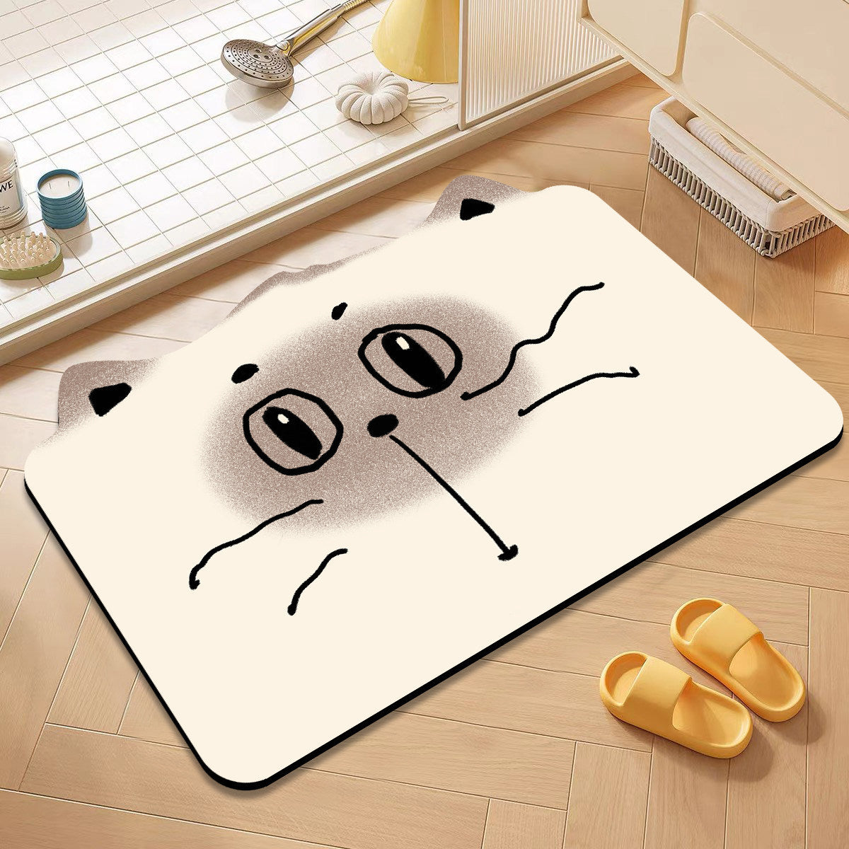Cute Cat-Themed Bath Mat