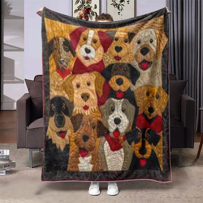 Soft Cartoon Dachshund-Themed Fleece Blanket
