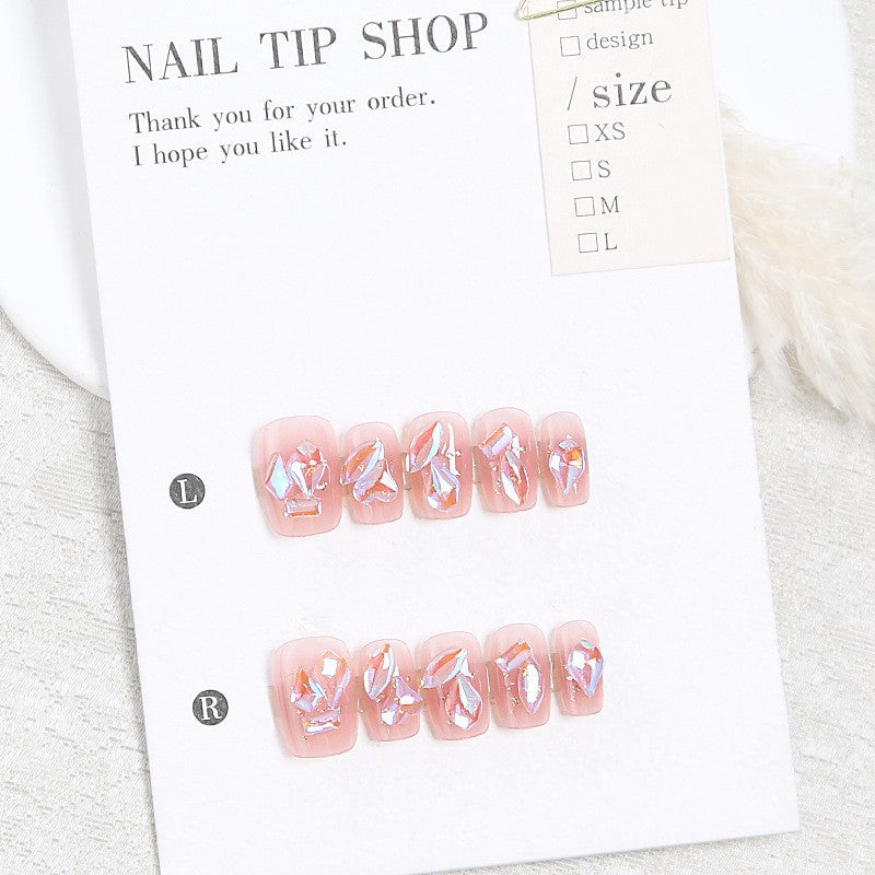 Acrylic nail set with sparkling holographic accents Acalora