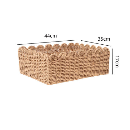 Handwoven storage basket with playful design Acalora