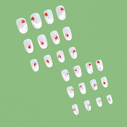 Artificial nails with romantic heart design Acalora