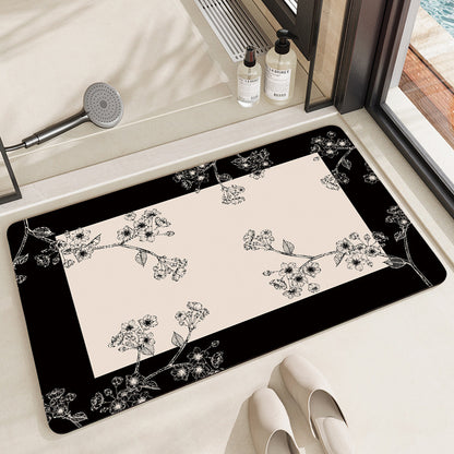 Floral Patterned Bathroom Mat Acalora