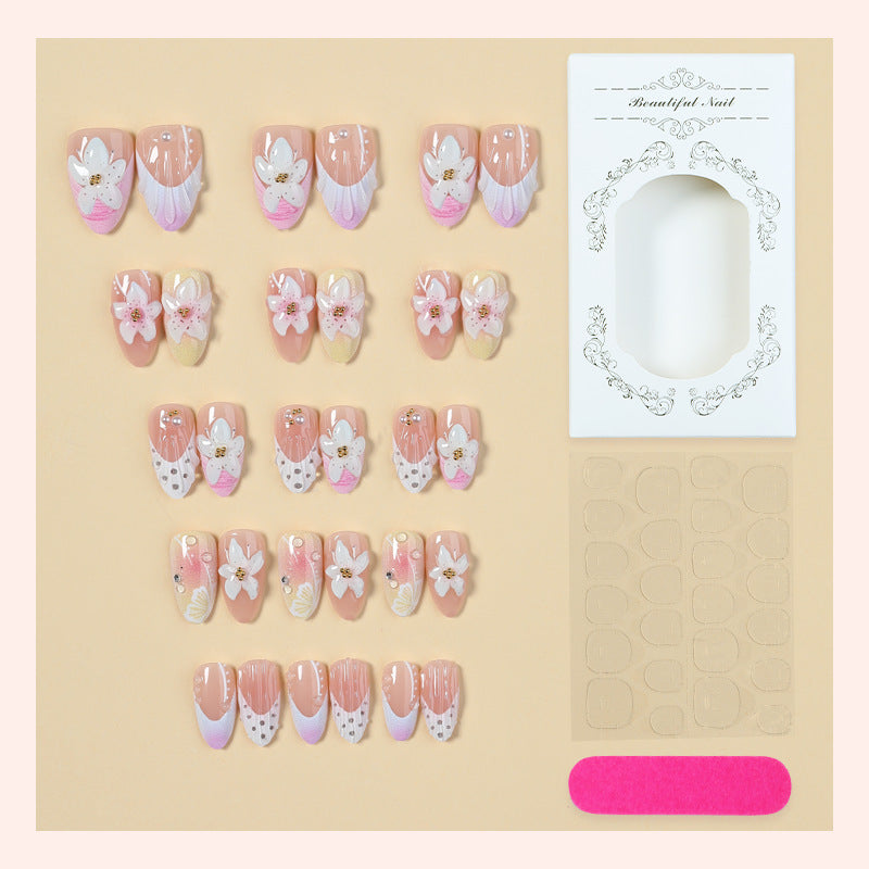 Decorative Floral Press-On Nails Art Set Acalora