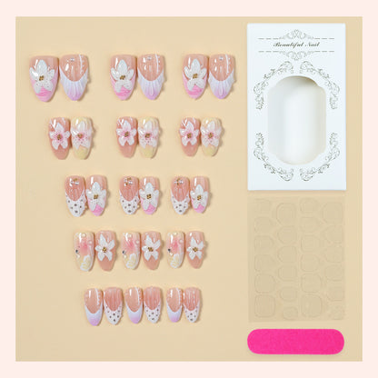 Decorative Floral Press-On Nails Art Set Acalora