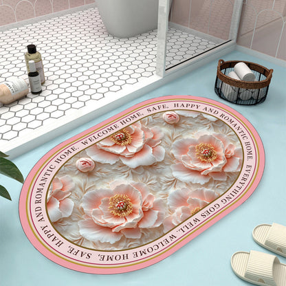 Floral Design Bath Mat