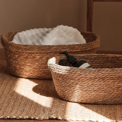 Handcrafted storage basket made of natural materials Acalora