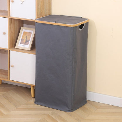 Stylish laundry basket with wooden lid Acalora