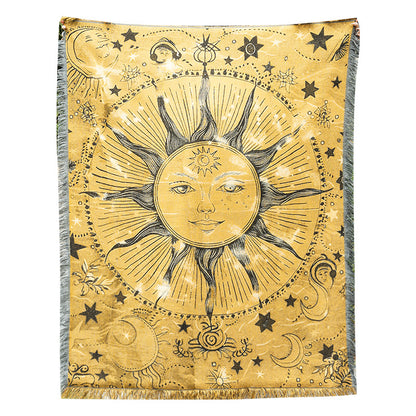 Bohemian Sun-Motif Throw Blanket