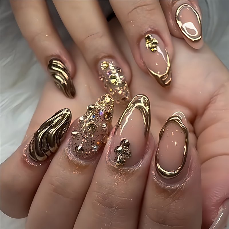 Glamorous 3D Decorative Press-On Nails Acalora