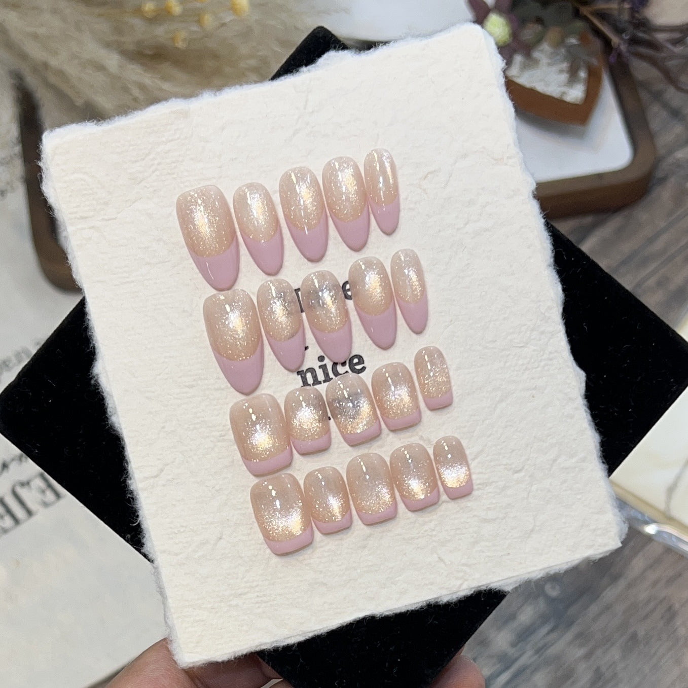 Dreamy Glittery Press-On Nail Set Acalora