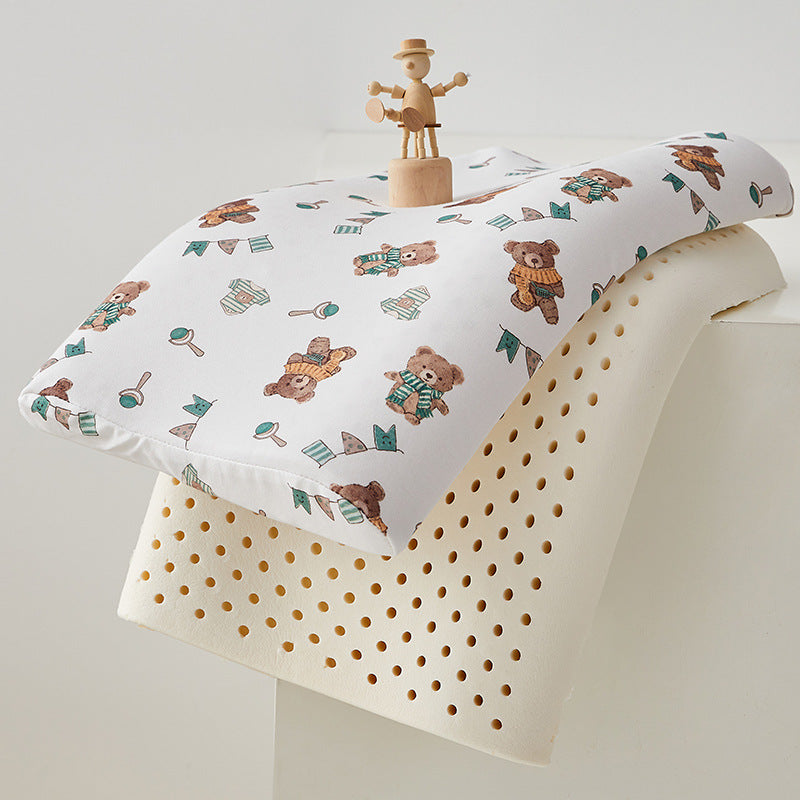 Children's sleeping pillow with hypoallergenic cover and cute vehicle motif Bowlift