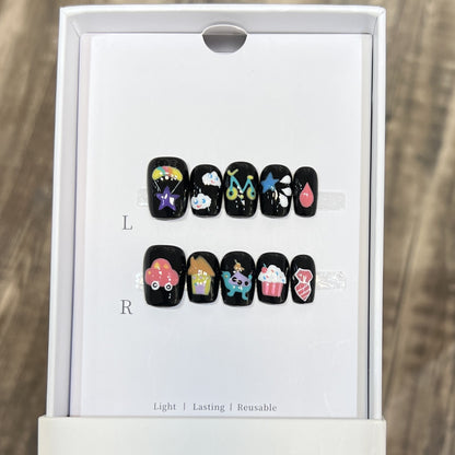 Whimsical Cartoon-Themed Press-On Nail Set Acalora