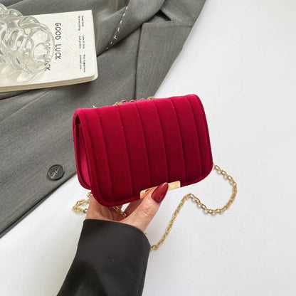 Elegant Quilted Velvet Crossbody Bag Acalora