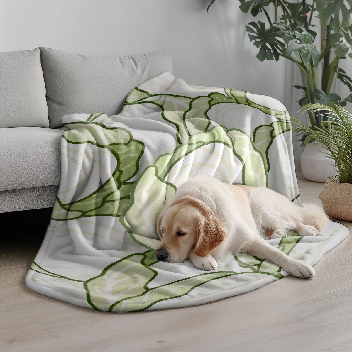 Cartoon Cabbage-Themed Fleece Blanket