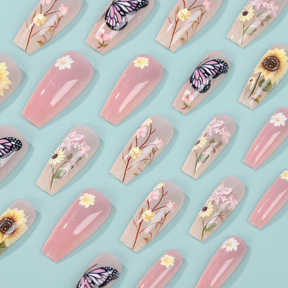 Art nails with floral and summer motifs Acalora