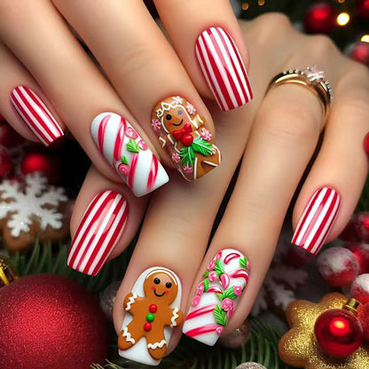 Festive Holiday Gingerbread Nail Art Acalora