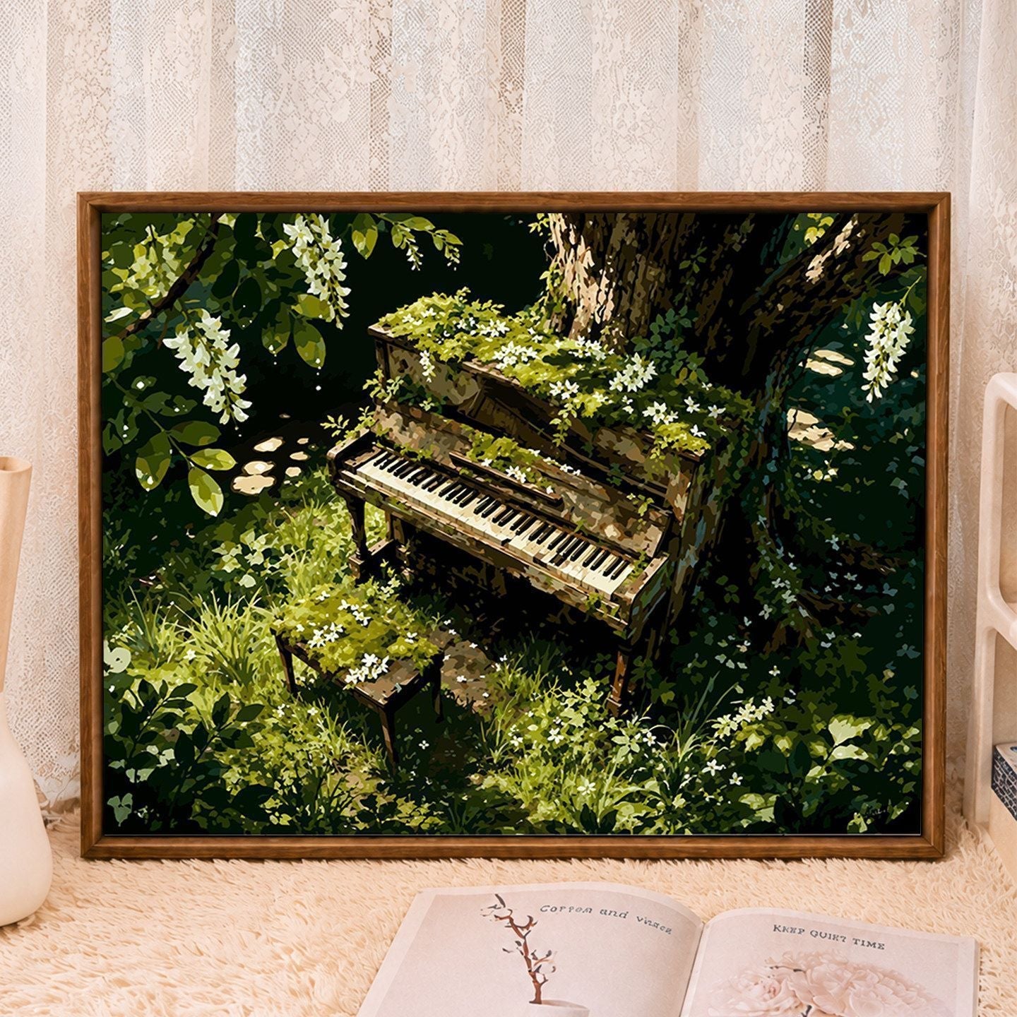 Rustic Piano-Themed Wall Art Canvas