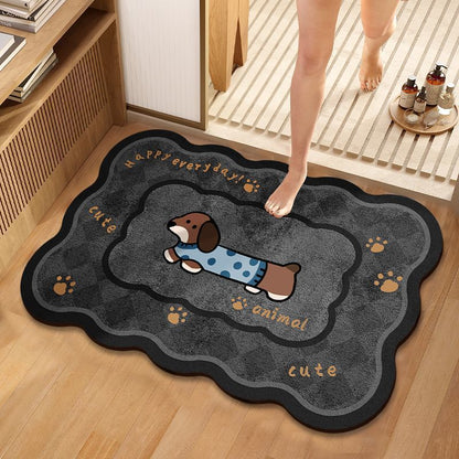 Playful Cat-Themed Bath Mat