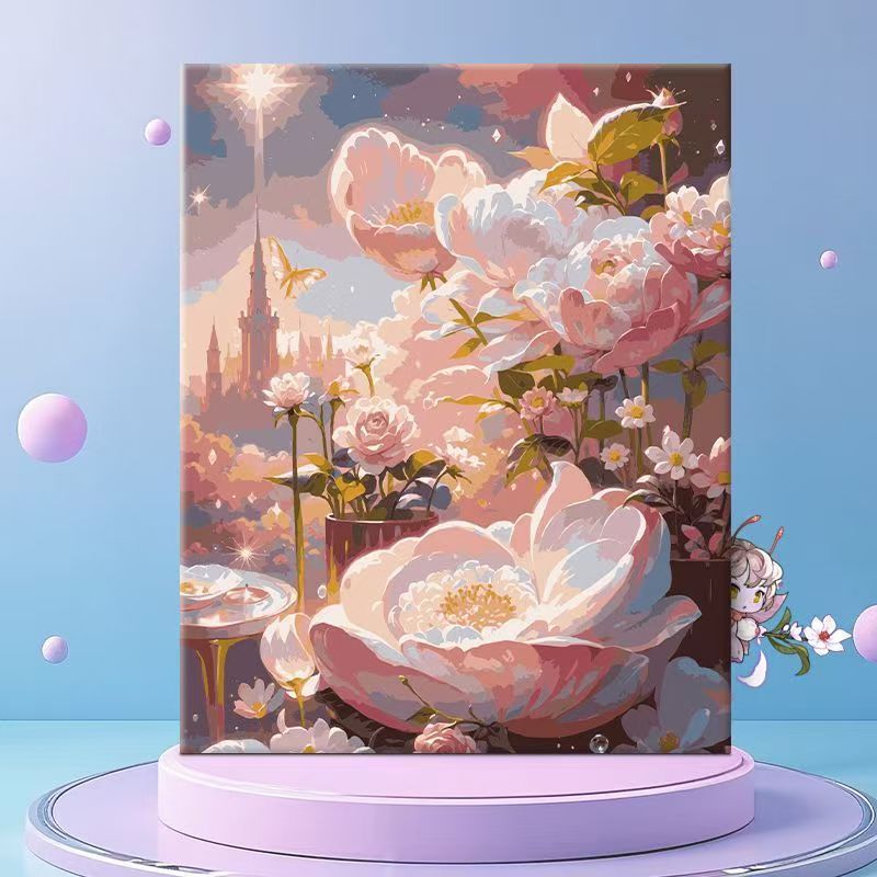Whimsical Floral Fantasy Canvas Wall Art