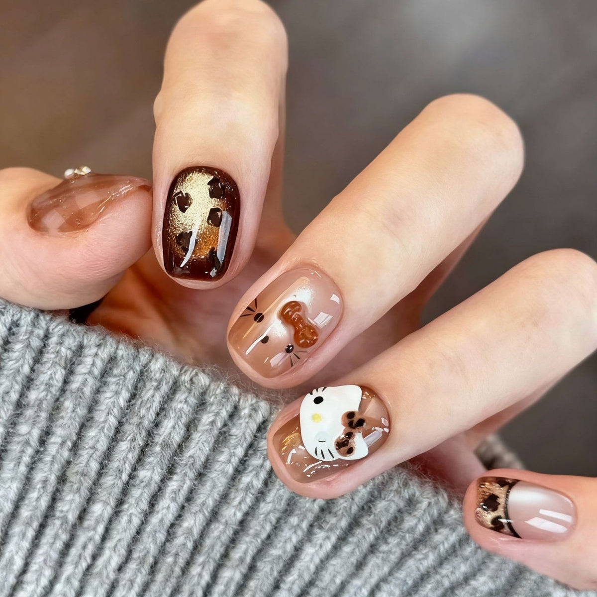 Creative artificial nails with cute animal designs Acalora