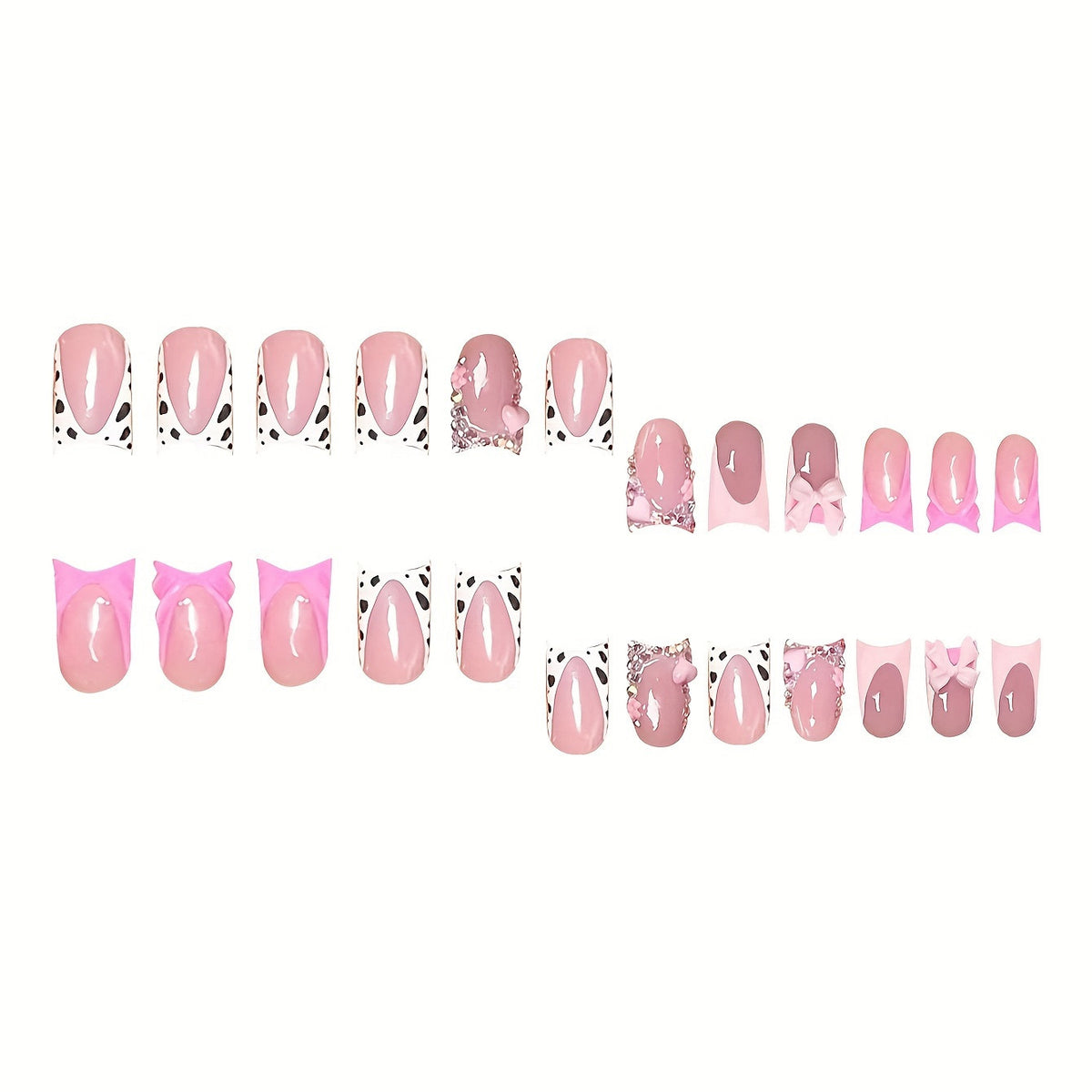 Decorative Bow Press-On Nail Set Acalora