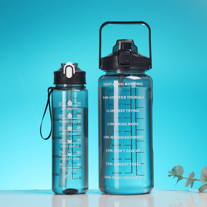 Women's motivation water bottle with integrated time markings and ergonomic design Kalsten