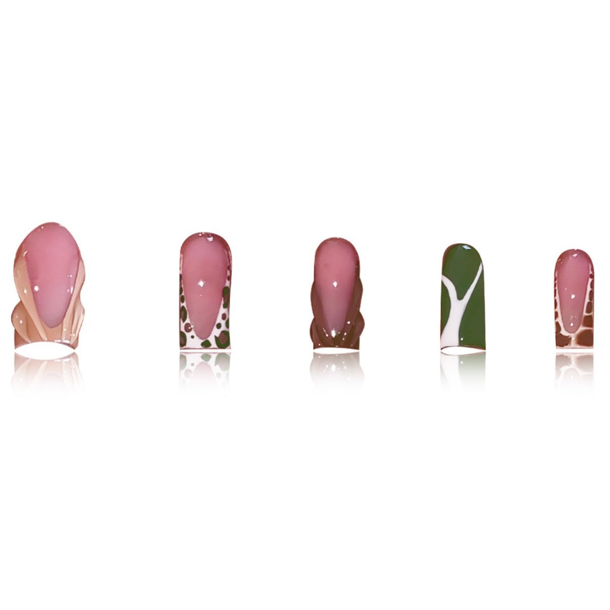 Artistic Press-On Nail Set with Unique Patterns Acalora