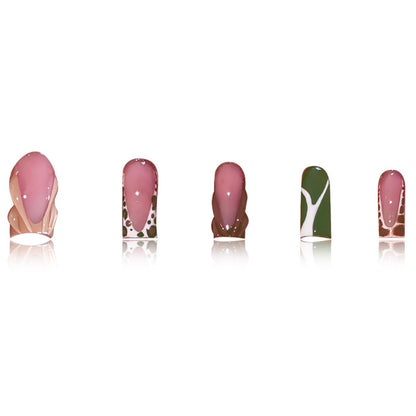 Artistic Press-On Nail Set with Unique Patterns Acalora