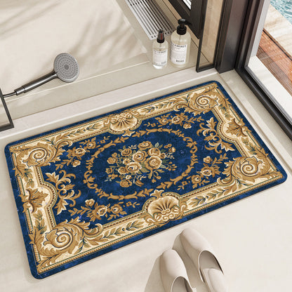 Elegant Vintage Floral Bath Mat Acalora